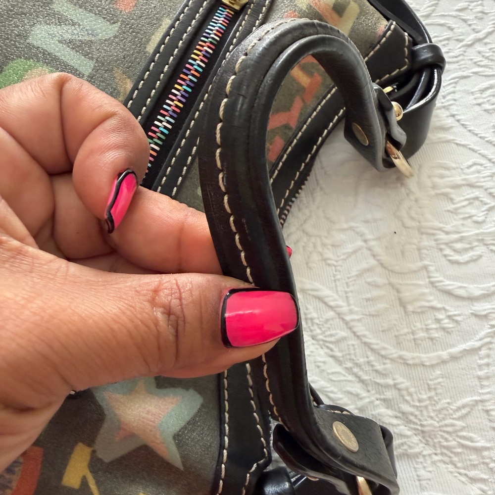 Dooney & Bourke Black rainbow Graffiti Print Shoulder Bag - Picture 6 of 9